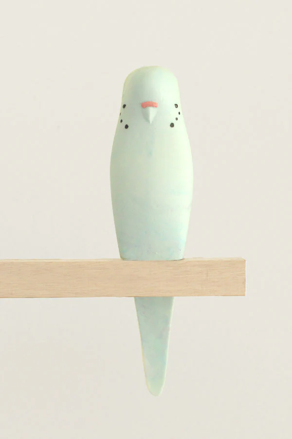Resin Budgerigar - 'Cloud'