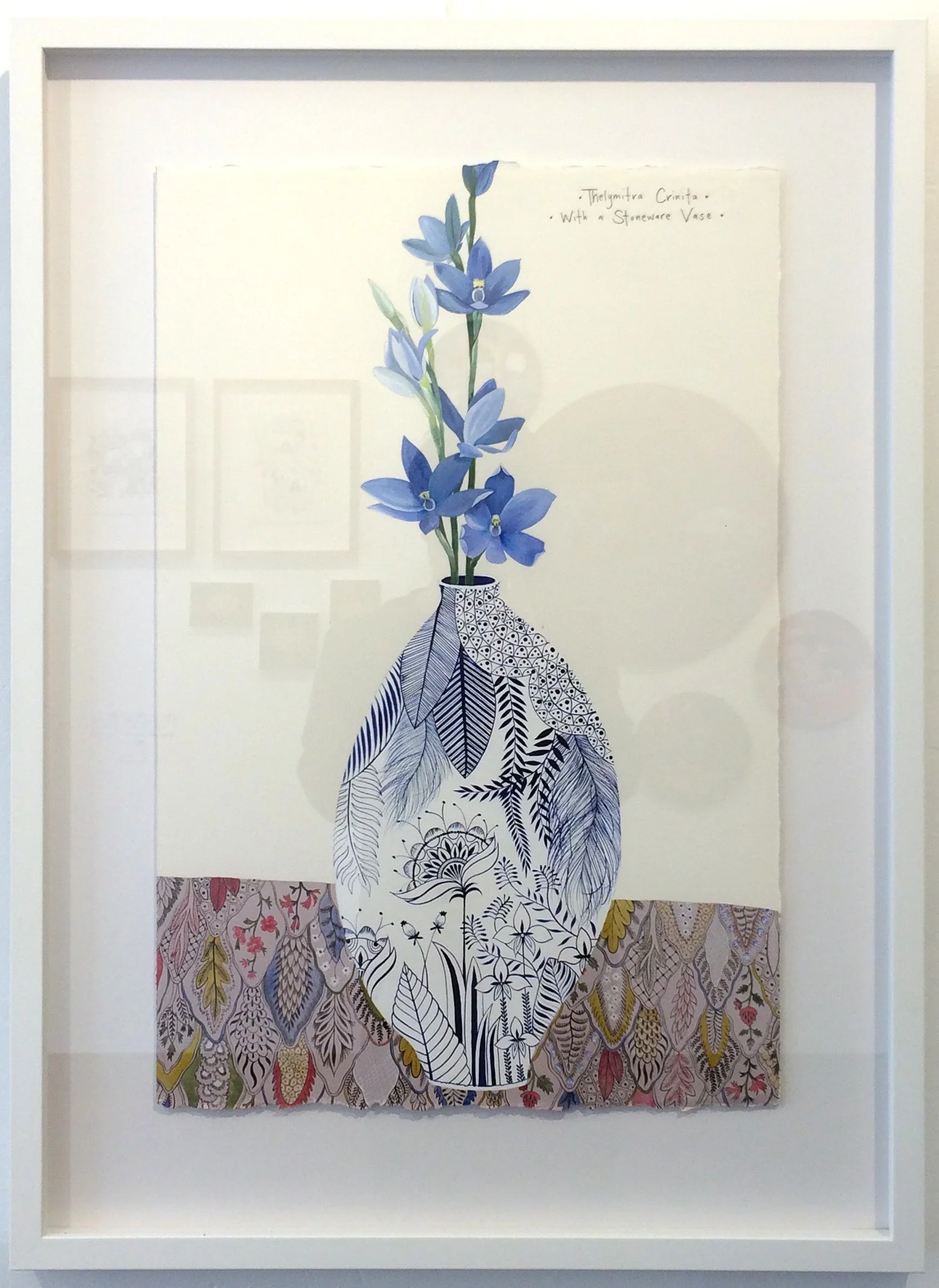 Thelymitra Crinita in a Stoneware Vase